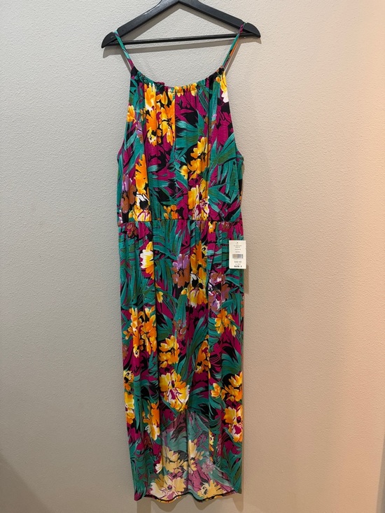 Fashion to Figure Dresses & Skirts - Fashion To Figure Multi Color Tropical Print Sleeveless High Low Dress Size 3X